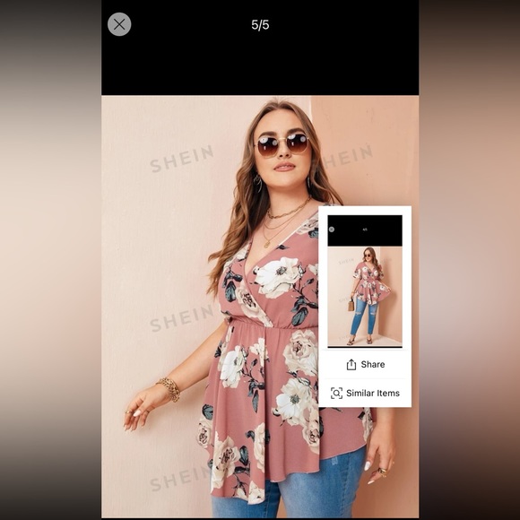 SHEIN 1X flower top - Picture 4 of 7